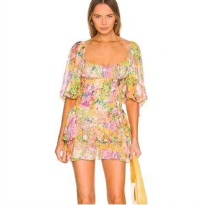 NWT For Love And Lemons Floral "Nina" Mini Dress